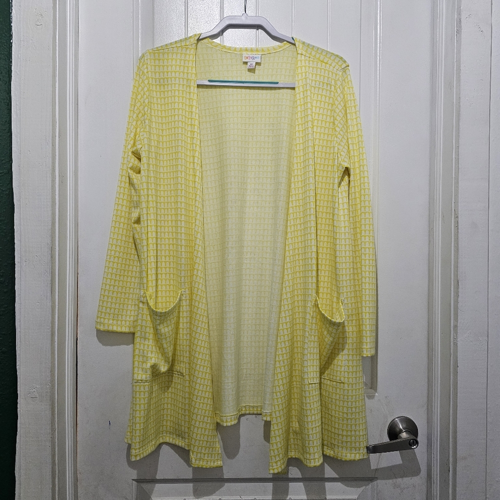 Lularoe yellow oversize medium sweater with pockets